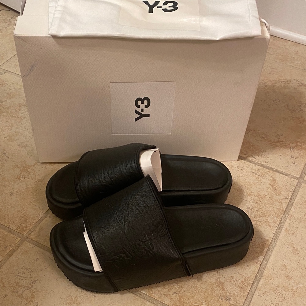 Y-3 Black Slide Sandals - Picture 2 of 8